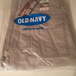 Old Navy Boot Cut Khaki Pants Mens 34x30 NWT
